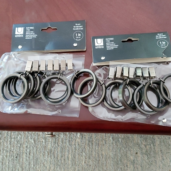 One set of 2 - Umbra Brushed Pewter Curtain Rings (Brand New) - Picture 2 of 7